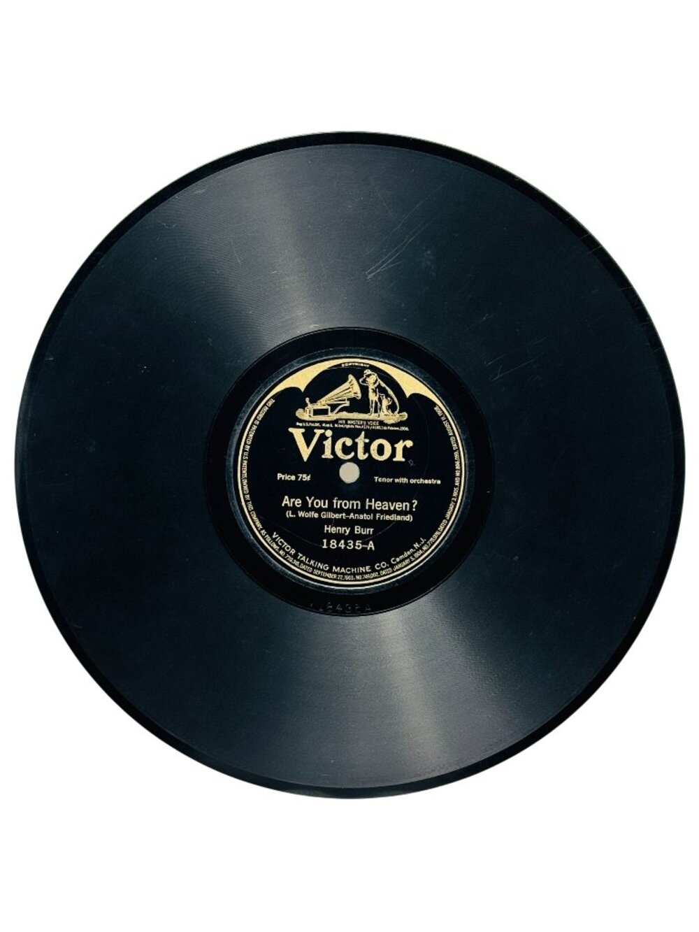Henry Burr Are You From Heaven? 10 Inch Shellac 78 RPM Victor 18435